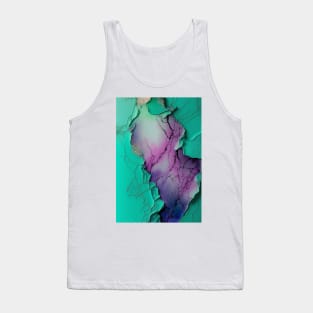 Aqua On The Surface - Abstract Alcohol Ink Resin Art Tank Top